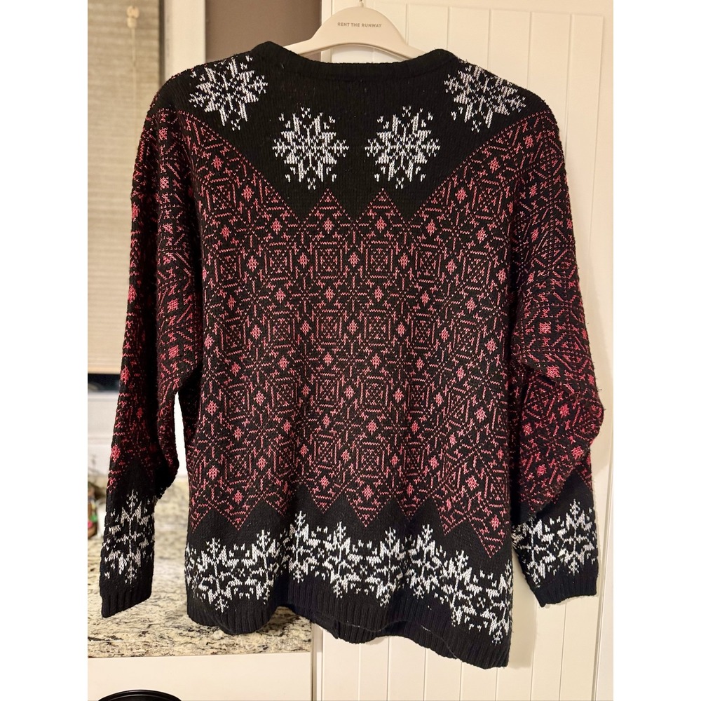Jonathan Cass Cardigan Women 5 Fair Isle Nordic Sparkle Snowflake Vintage USA XL - Picture 7 of 9